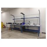 Lab benches with light source and desk