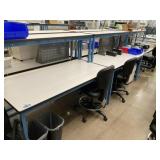 Lab Work Benches w/ Stools and File Cabinet