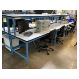 Lab Work Benches w/ Stools and File Cabinets