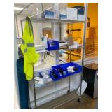 Wire Shelving Unit with Contents