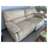 Tan Vinyl Electric Reclining Couch