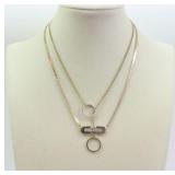 (2) 14K DIAMOND PENDANT CHAINS