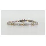 14K DIAMOND LINK BICOLOR BRACELET