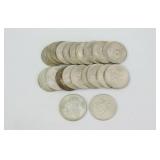 (22) MEXICAN .720 SILVER COINS