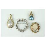 (4) PIECE 14K DIAMOND ACCENTED JEWELRY GROUP