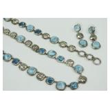 MARAHLAGO LARIMAR & BLUE SPINEL PARURE IN STERLING