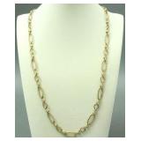 14K BOLD FANCY FIGARO CHAIN NECKLACE