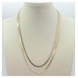 (2) 14K NECKCHAINS - HERRINGBONE & SERPENTINE