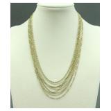 14K MULTISTRAND CHAIN LINK NECKLACE