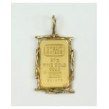 20 GRAM CREDIT SUISSE GOLD BAR PENDANT