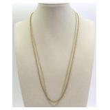 (2) 14K NECKCHAINS - FLEX LINK ROPE & OVAL LINK