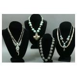 (6) MAINLY TURQUOISE & GEMSTONE NECKLACES