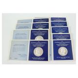 (9) COLUMBIA MINT 1 TROY OZ .999 SILVER ROUNDS