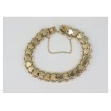 14K FANCY HEART LINK BRACELET