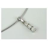 14K TRIPLE DIAMOND PENDANT ON CHOKER