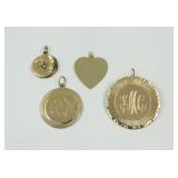 (4) 14K PENDANT CHARMS