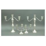 (2) PAIRS RAIMOND WEIGHTED STERLING CANDELABRAS