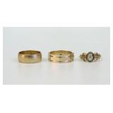 (3) 14K GOLD RINGS