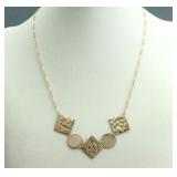 14K GEOMETRIC FIGARO PENDANT CHAIN