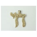 14K JUDAICA CHAI PENDANT