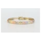 ITALIAN 14K TRICOLOR OMEGA FLEX BRACELET
