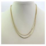 (2) 14K NECKCHAINS - COBRA & C-LINK