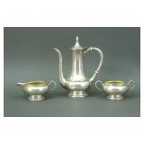 (3) PIECE ROCKWELL STERLING TEA SERVICE