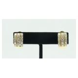 PAIR 14K DIAMOND HOOP EARRINGS