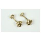 PAIR 14K DIAMOND LOVE KNOT CUFFLINKS