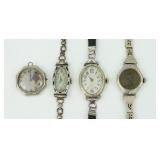 (4) VINTAGE LADIES 18K CASE WATCHES