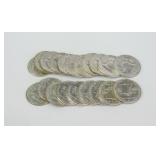 (20) 1963-D BENJAMIN FRANKLIN SILVER HALF DOLLARS