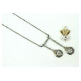 (2) 14K DIAMOND PENDANTS, ONE REPURPOSED ON CHAIN