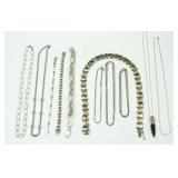 (11) PIECE ITALIAN 925 NECKLACE & BRACELET GROUP