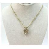 14K DIAMOND HEART PENDANT ON CHAIN