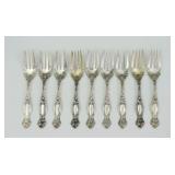 (9) INTERNATIONAL SILVER STERLING SALAD FORKS
