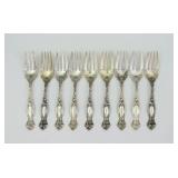 (9) INTERNATIONAL SILVER STERLING SALAD FORKS
