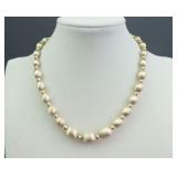 14K BRUSHED GOLD BEAD CHAIN NECKLACE
