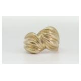 14K GOLD RIBBED DOME RING