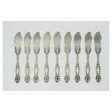 (9) INTERNATIONAL SILVER STERLING BUTTER SPREADERS