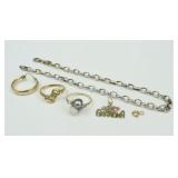 (6) PIECE 14K GOLD JEWELRY GROUP - MOST SCRAP