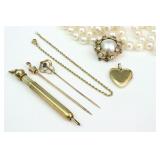(6) PIECE GOLD JEWELRY GROUP, MOST 14K