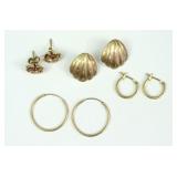 (4) PAIRS 14K EARRINGS