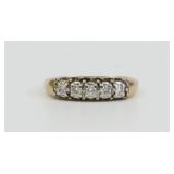 14K 5-STONE DIAMOND WEDDING BAND