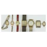 (7) VINTAGE GOLD CASE WATCHES - MOST 14K