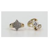 (2) 14K DIAMOND RINGS