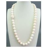 14K ANGEL SKIN CORAL BEAD NECKLACE