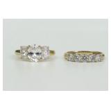 (2) 14K CUBIC ZIRCONIA RINGS