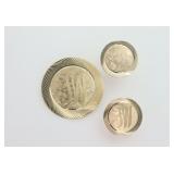 14K SIGNET PIN & EARRING SET