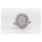 14K STAR SAPPHIRE & DIAMOND HALO RING