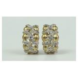 PAIR 14K DIAMOND HUGGIE EARRINGS